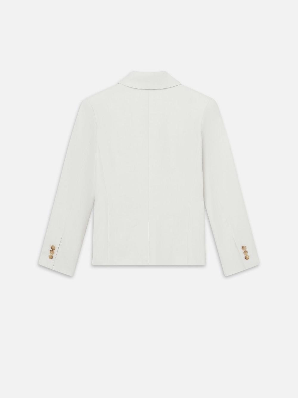 Frame The Linen Smart Blazer In White