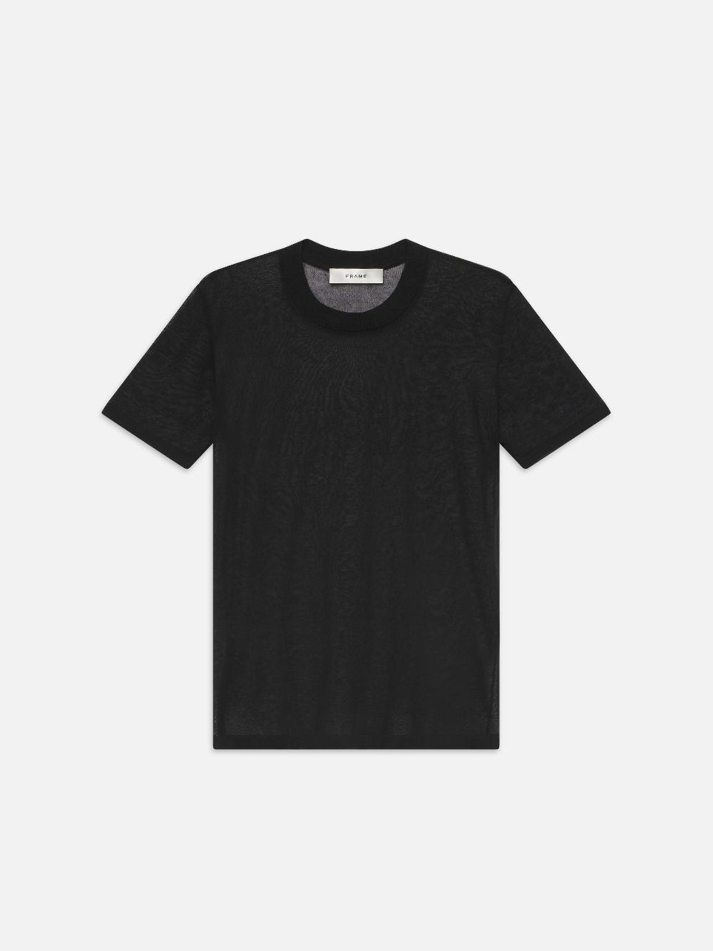 frame The Luxe Baby Tee in Black