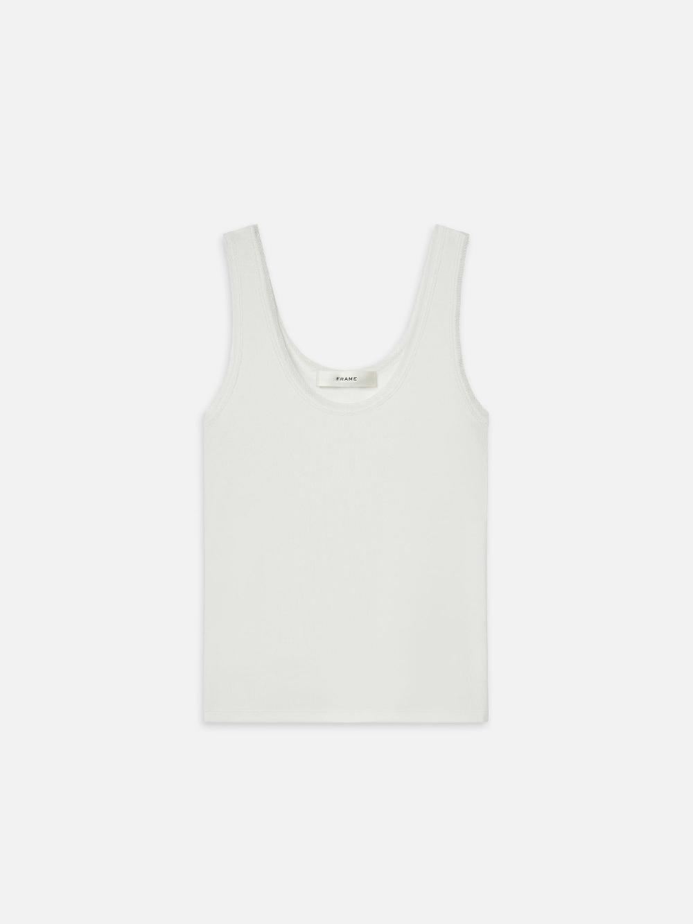 frame The Mesh Trim Tank in White
