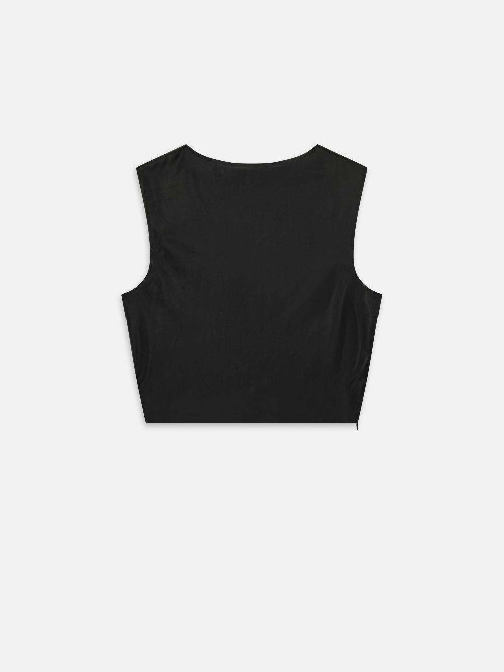 Frame The Mesh Twist Tank In Black