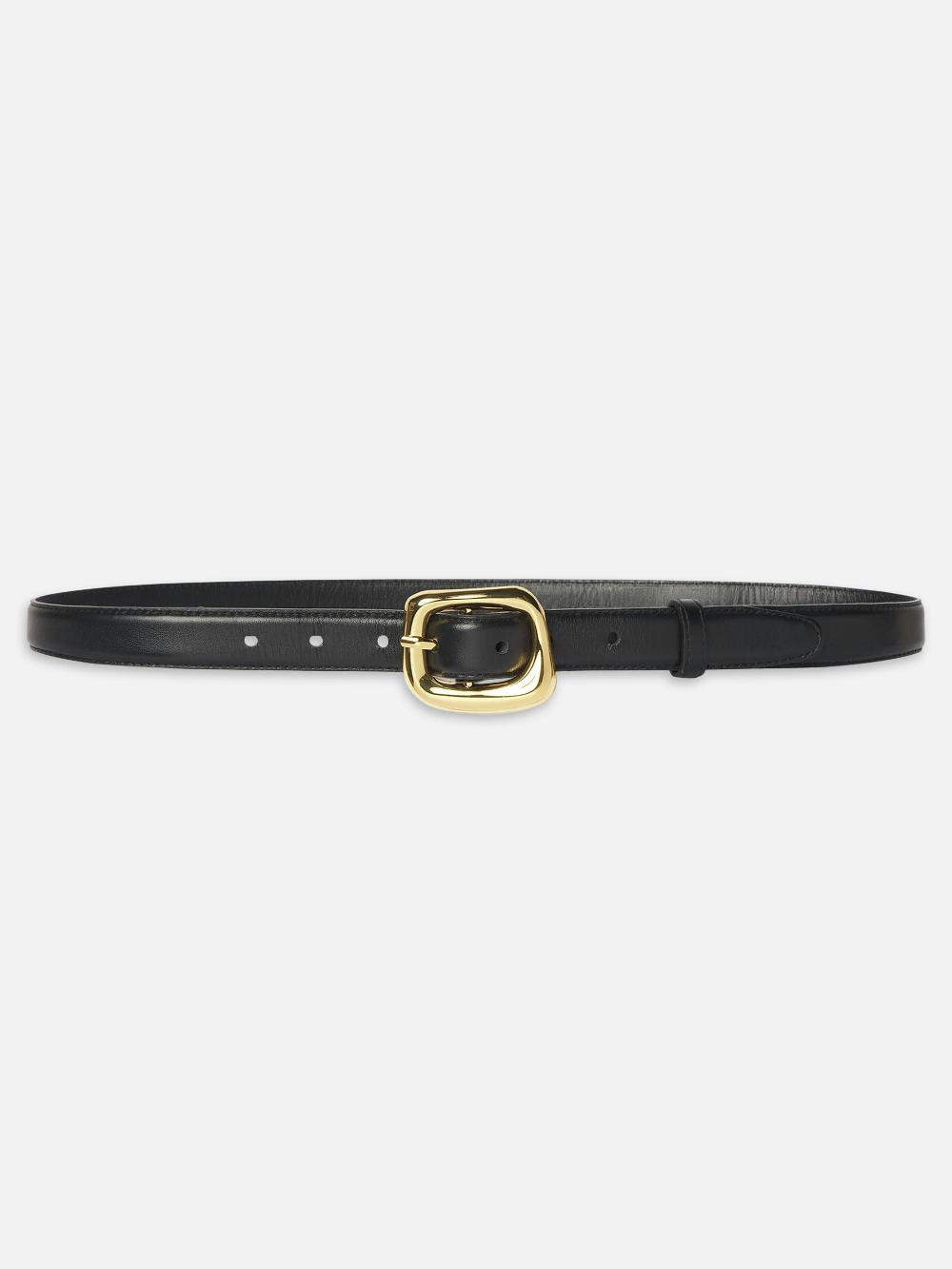 frame The Organic Buckle Belt in Black
