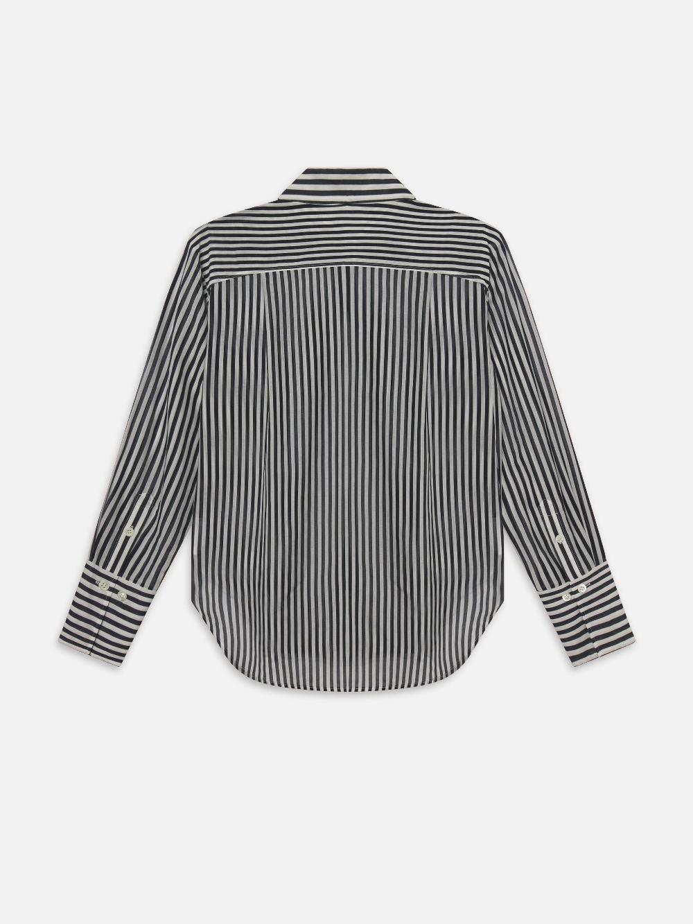 Frame The Oversized Pocket Shirt In Navy Multi