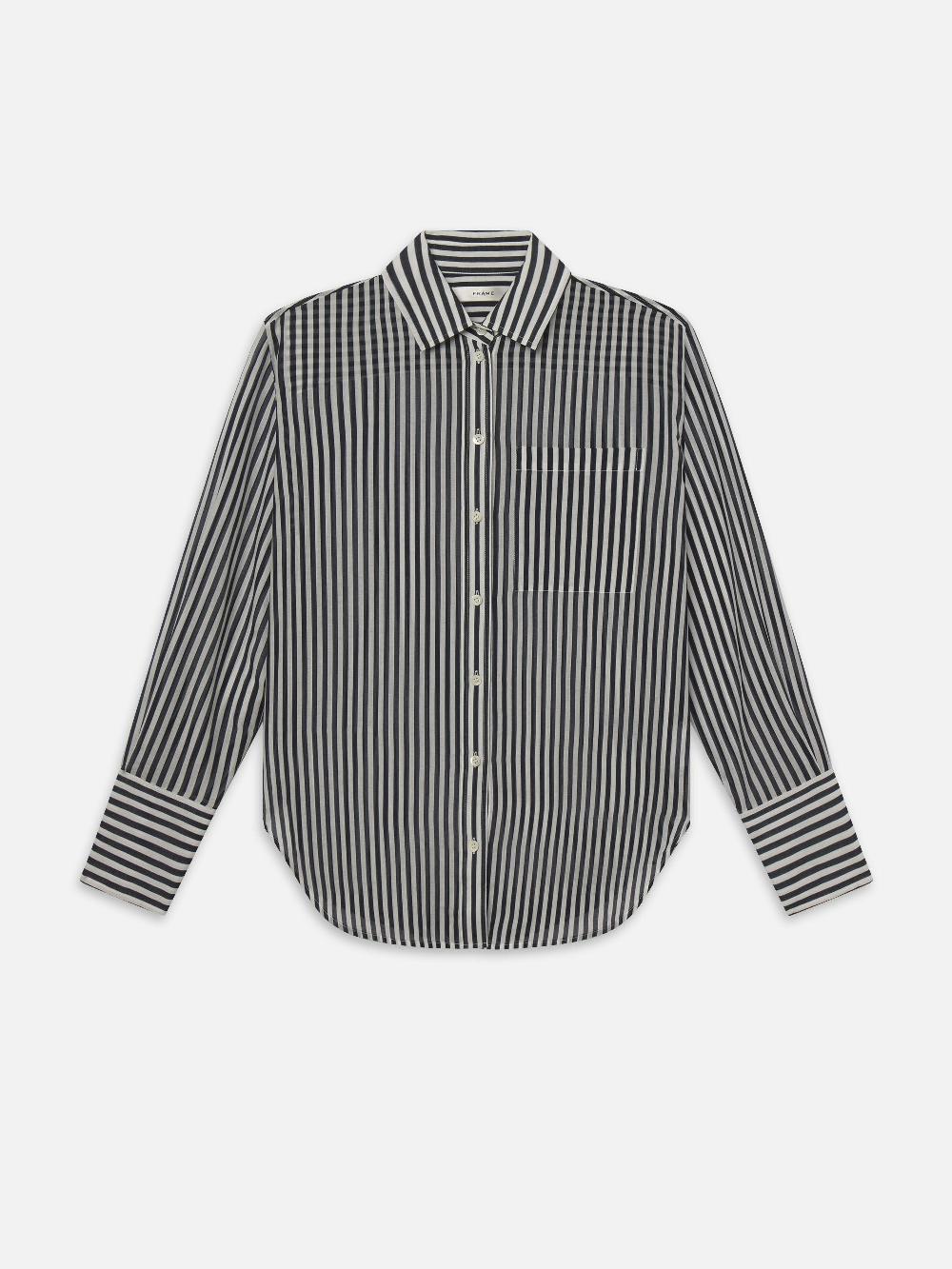 frame The Oversized Pocket Shirt in Navy Multi