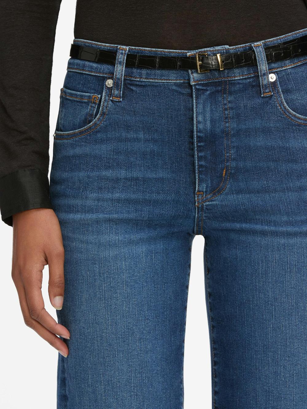 Frame The Petite Croc Belt In Black