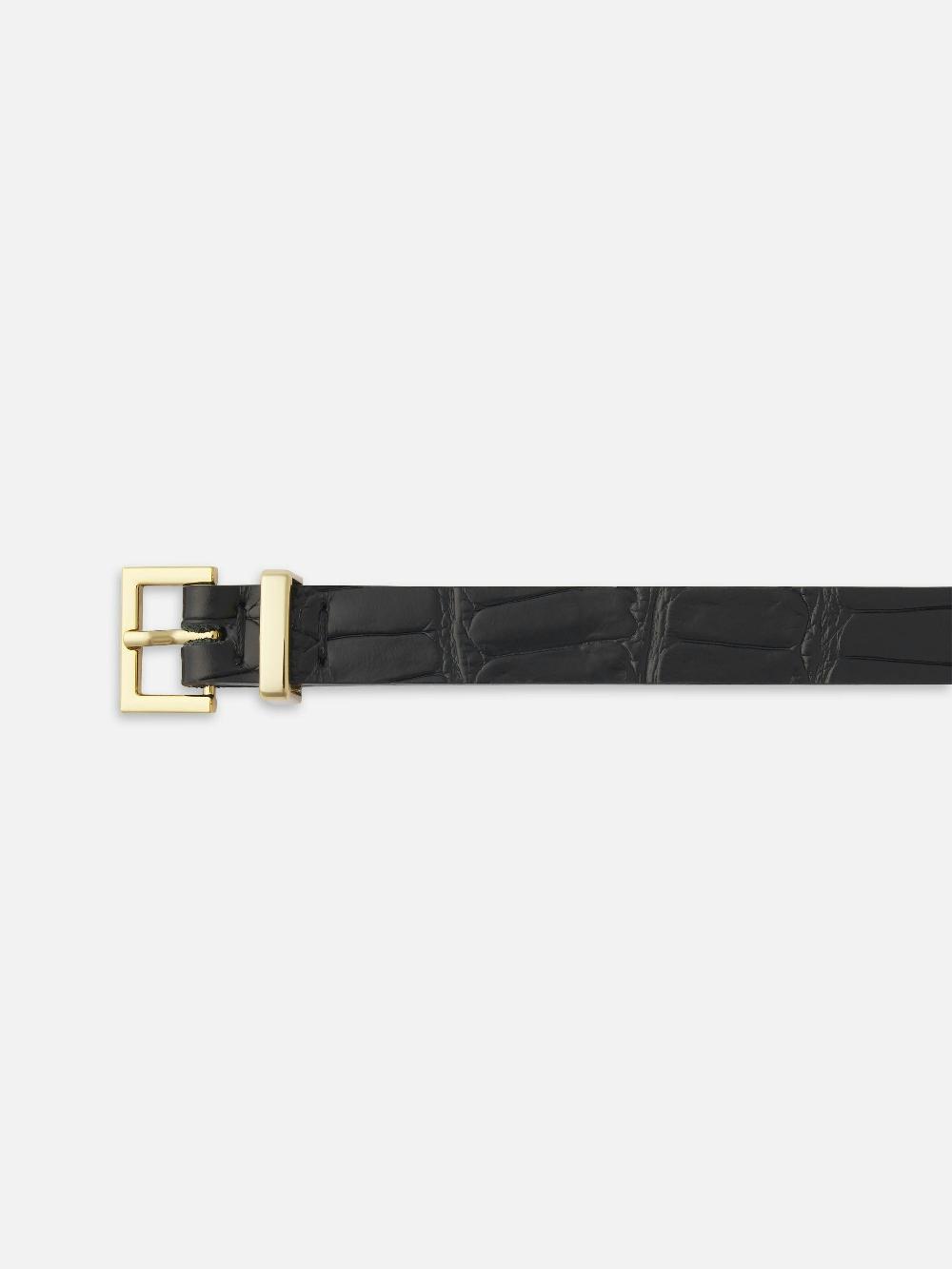 Frame The Petite Croc Belt In Black