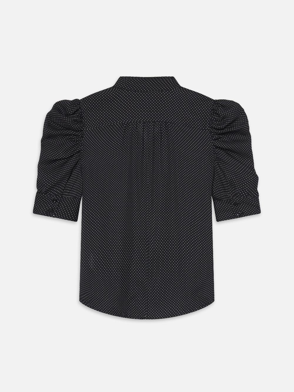 Frame The Polka Dot Gillian Top In Navy Multi