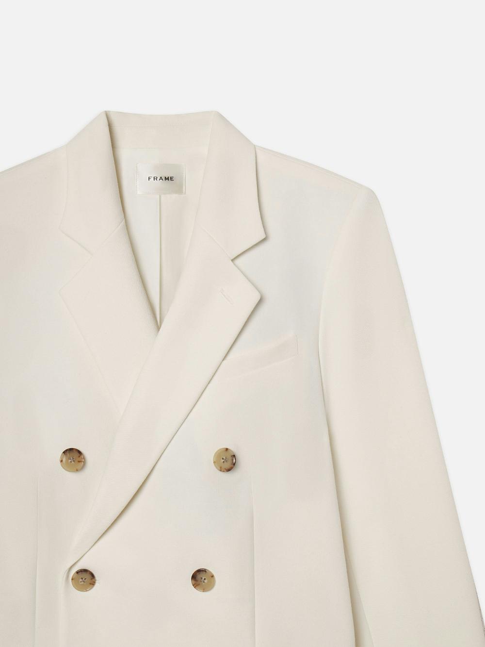 Frame The Relaxed Everyday Blazer In Ecru