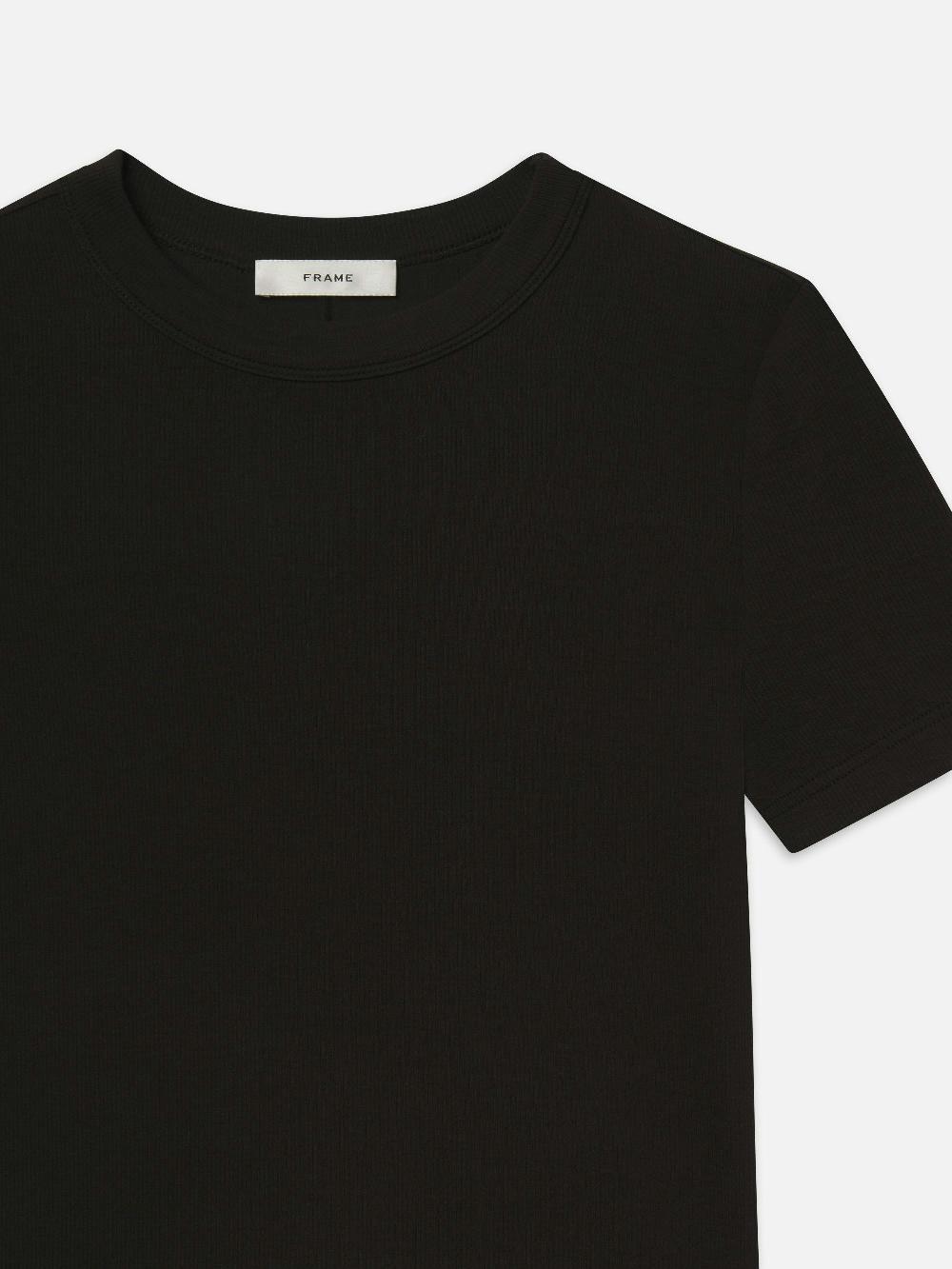 Frame The Rib Baby Tee In Black