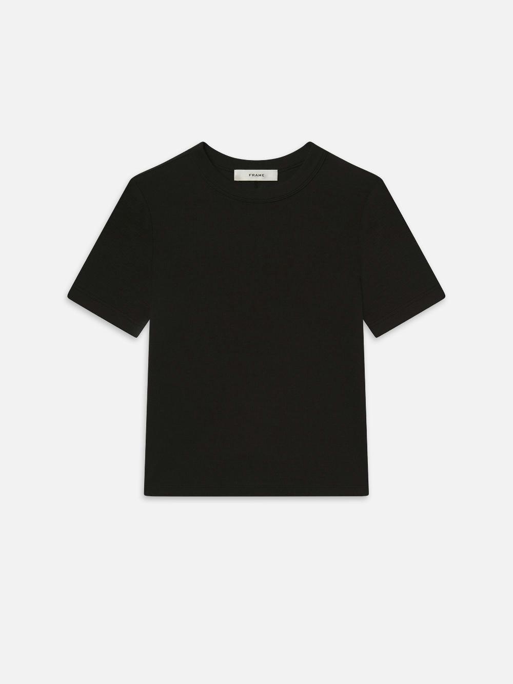 frame The Rib Baby Tee in Black