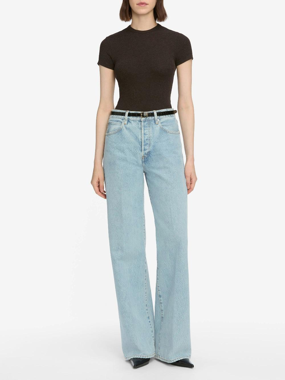 Frame The Rib Baby Tee In Coffee