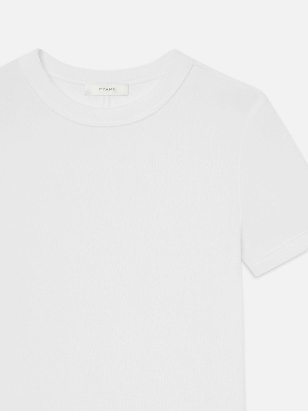 Frame The Rib Baby Tee In White