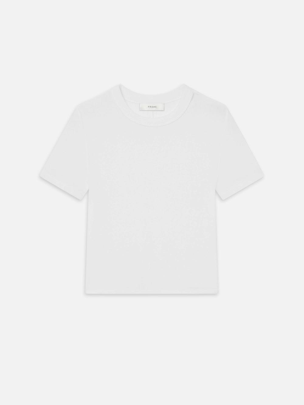 frame The Rib Baby Tee in White