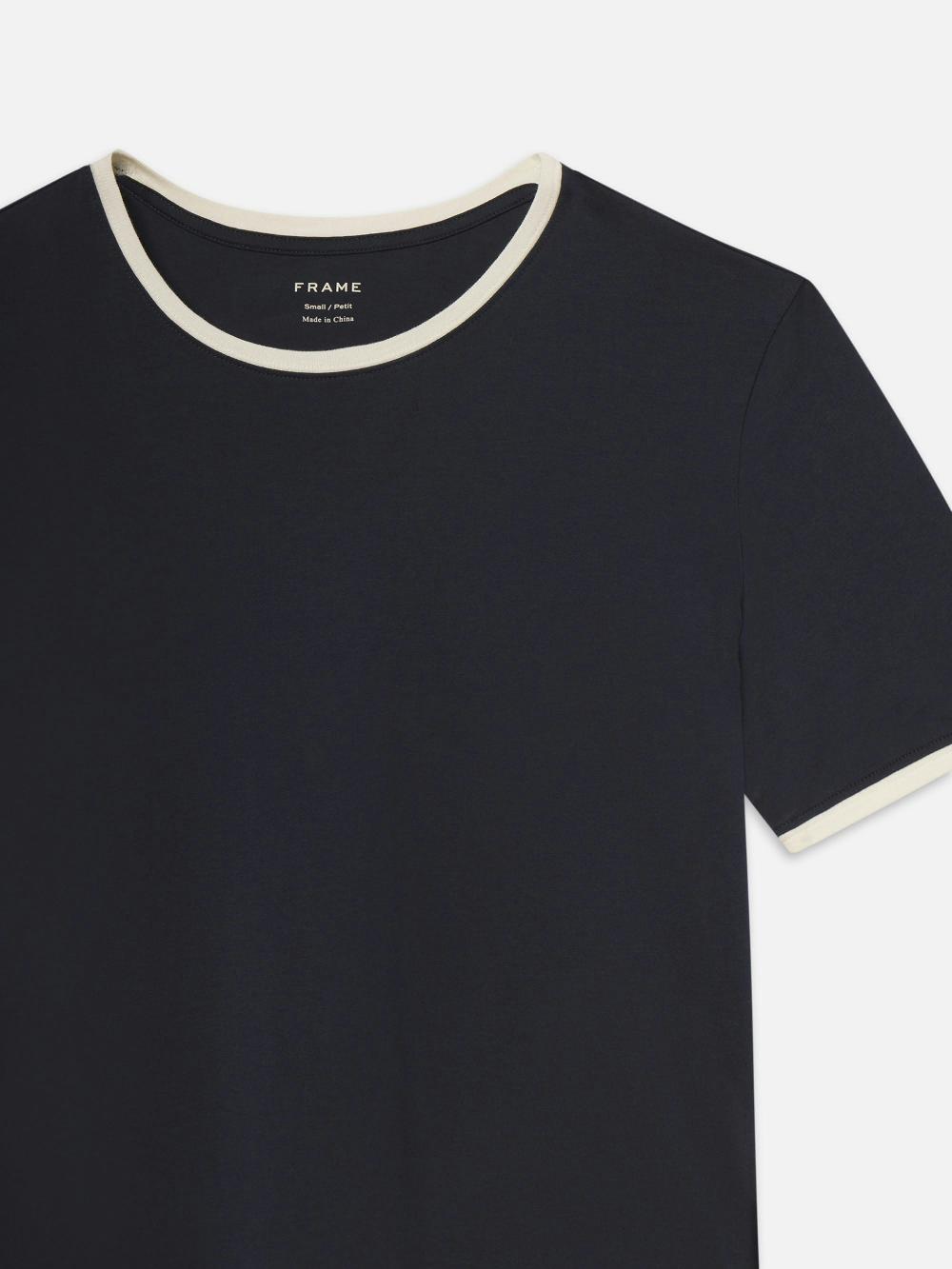 Frame The Ringer Baby Tee In Navy Multi