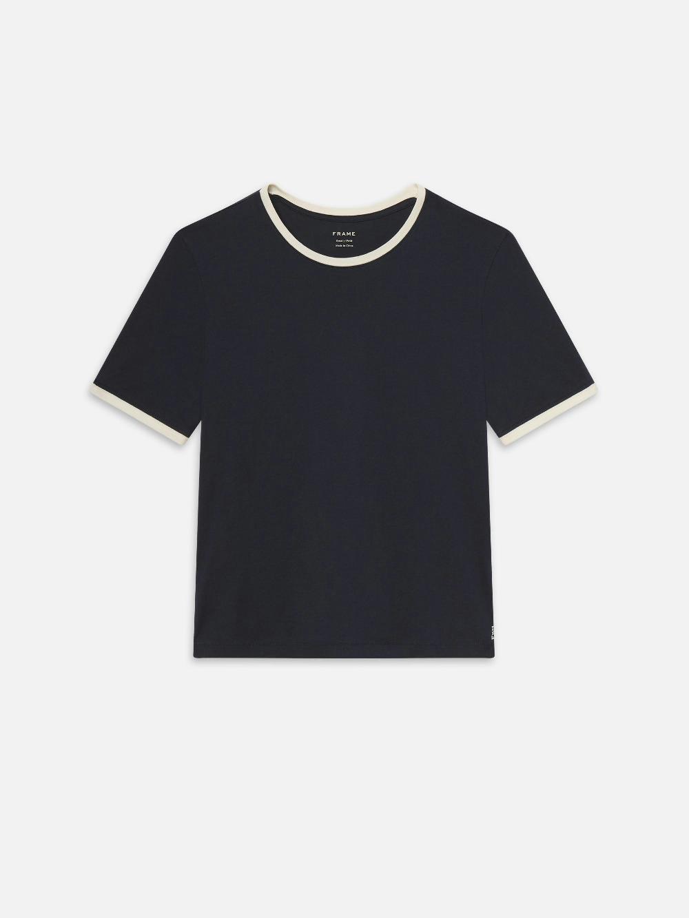 frame The Ringer Baby Tee in Navy Multi