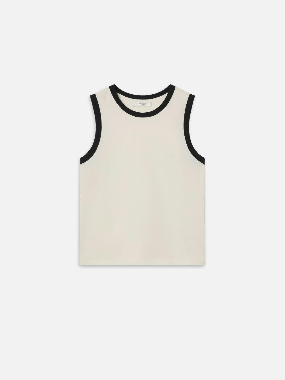frame The Ringer Tank in Cream