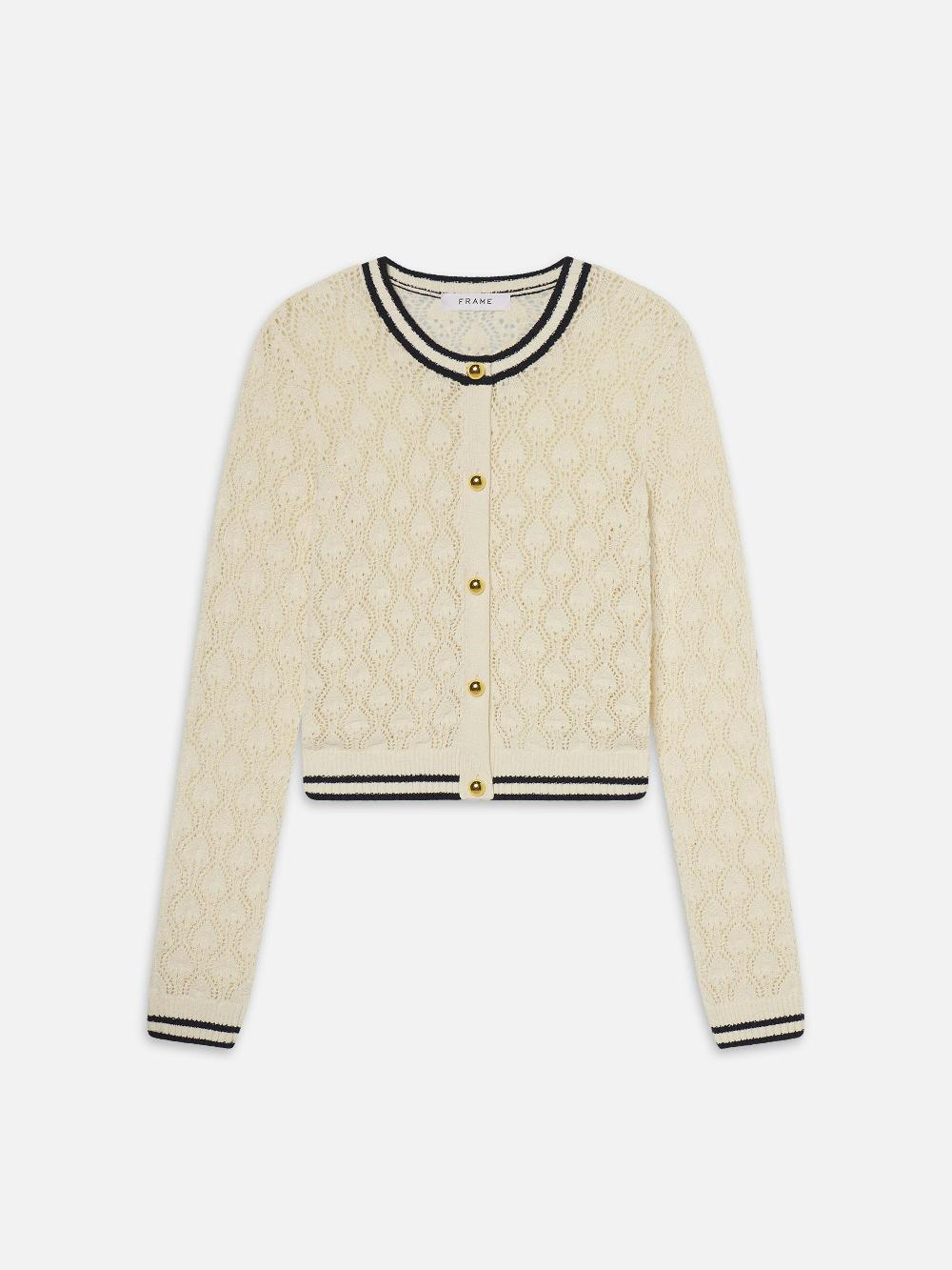 frame The Rookie Cardi in Cream Multi