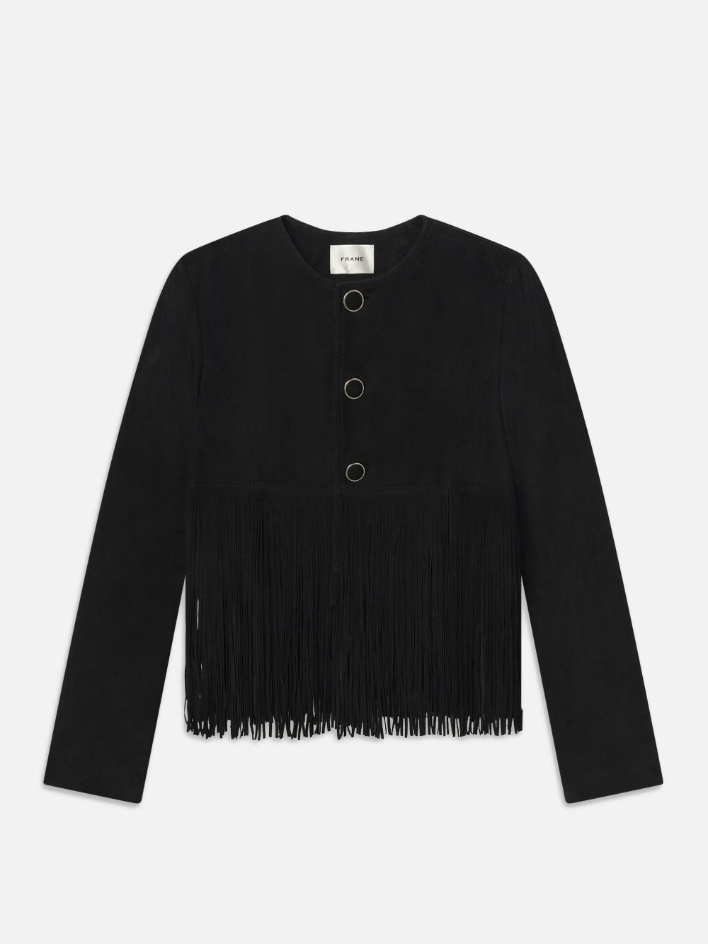 frame The Saddle Jacket in Black