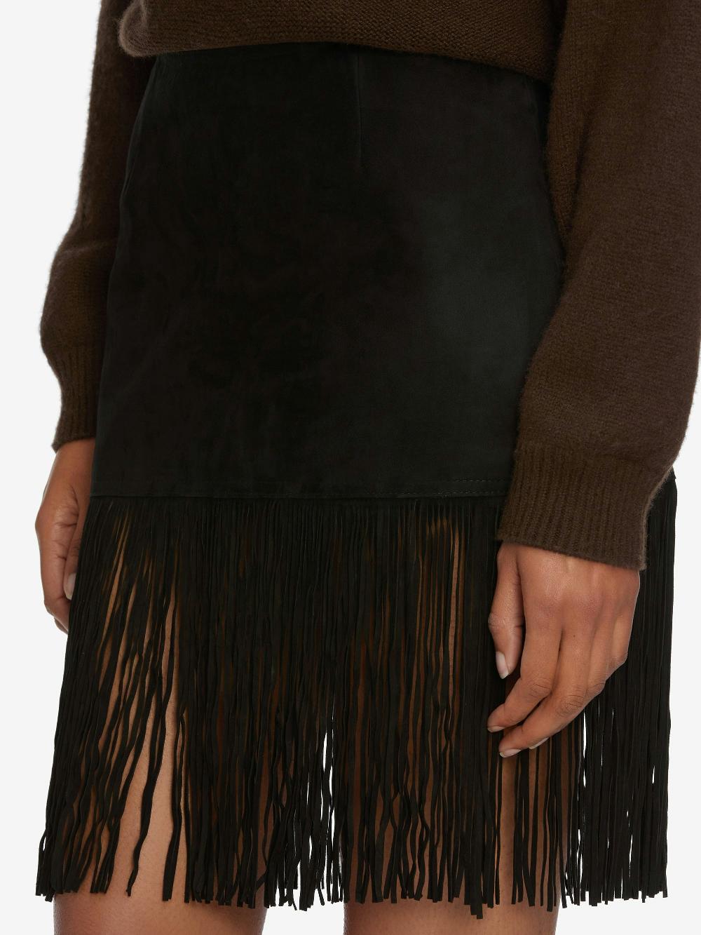 Frame The Saddle Skirt In Black