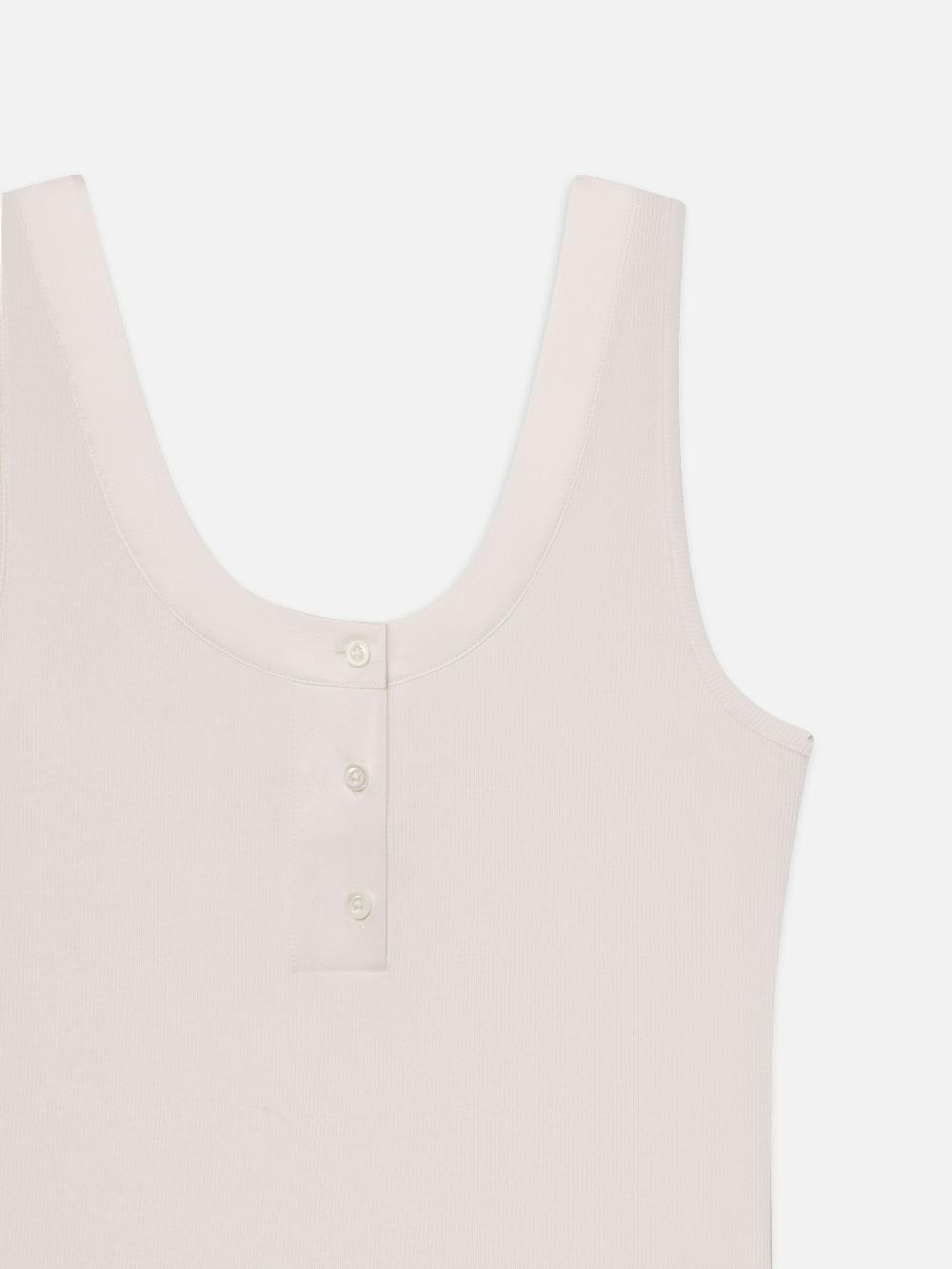 Frame The Satin Trim Tank In Alabaster