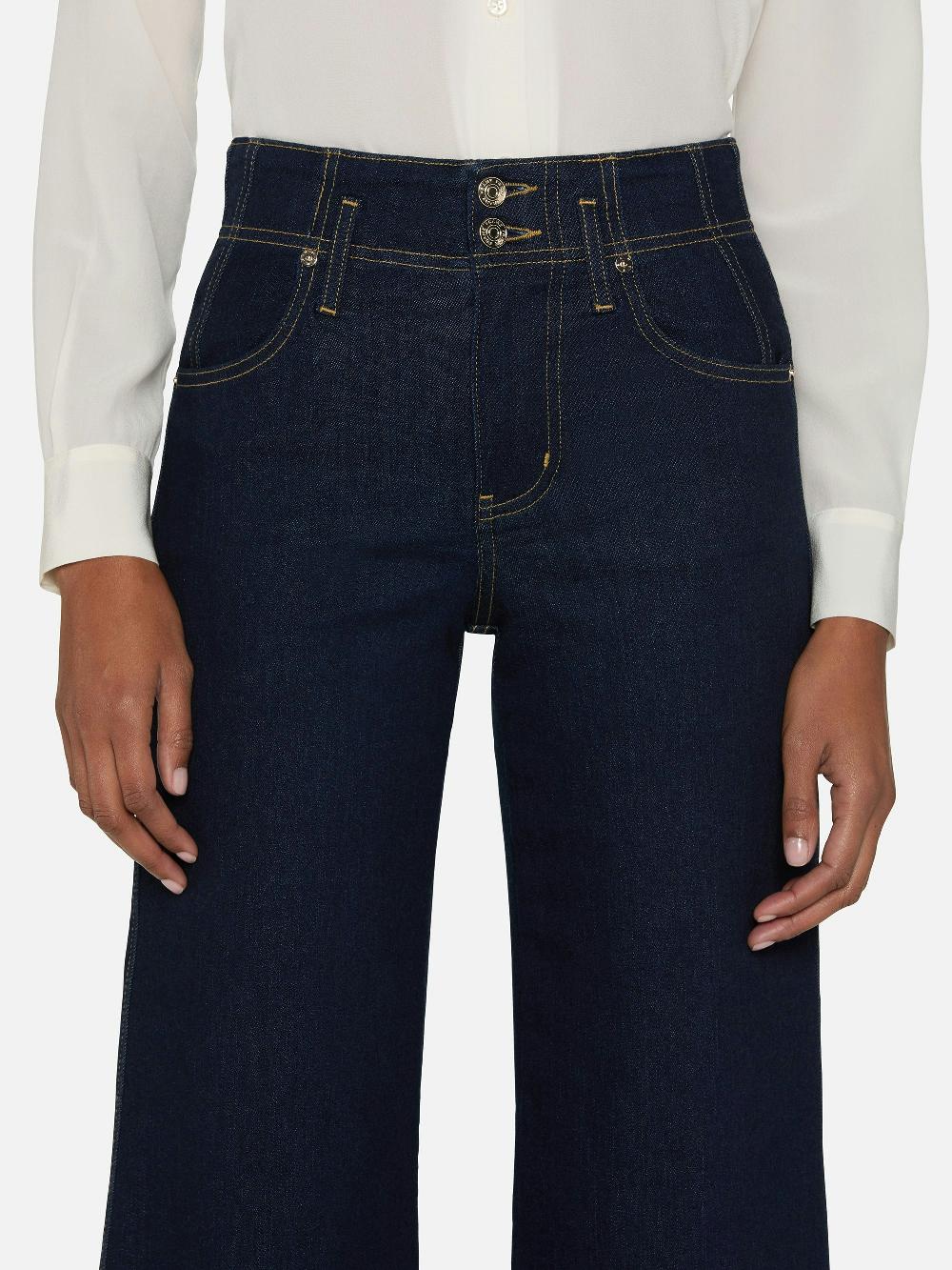 Frame The Seamed Wide Trouser In Rinse