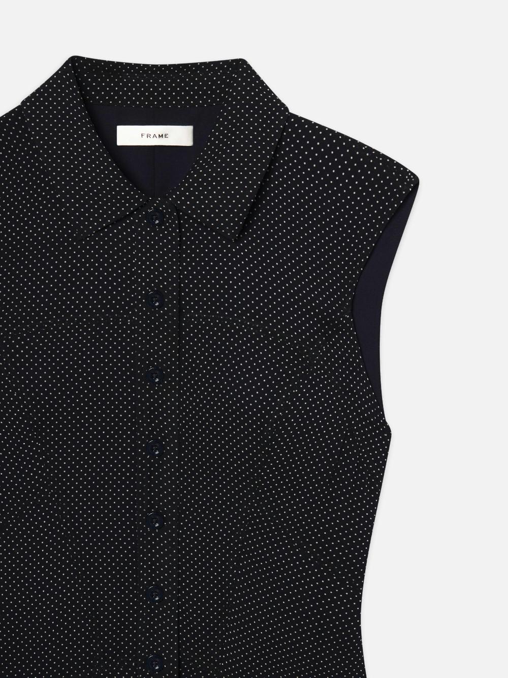 Frame The Silk Day Dress In Navy Multi