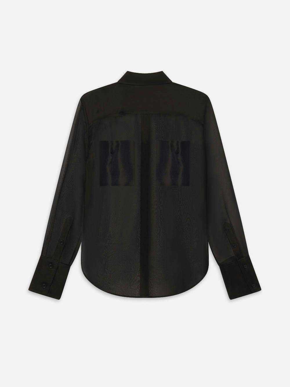 Frame The Silk Organza Shirt In Black