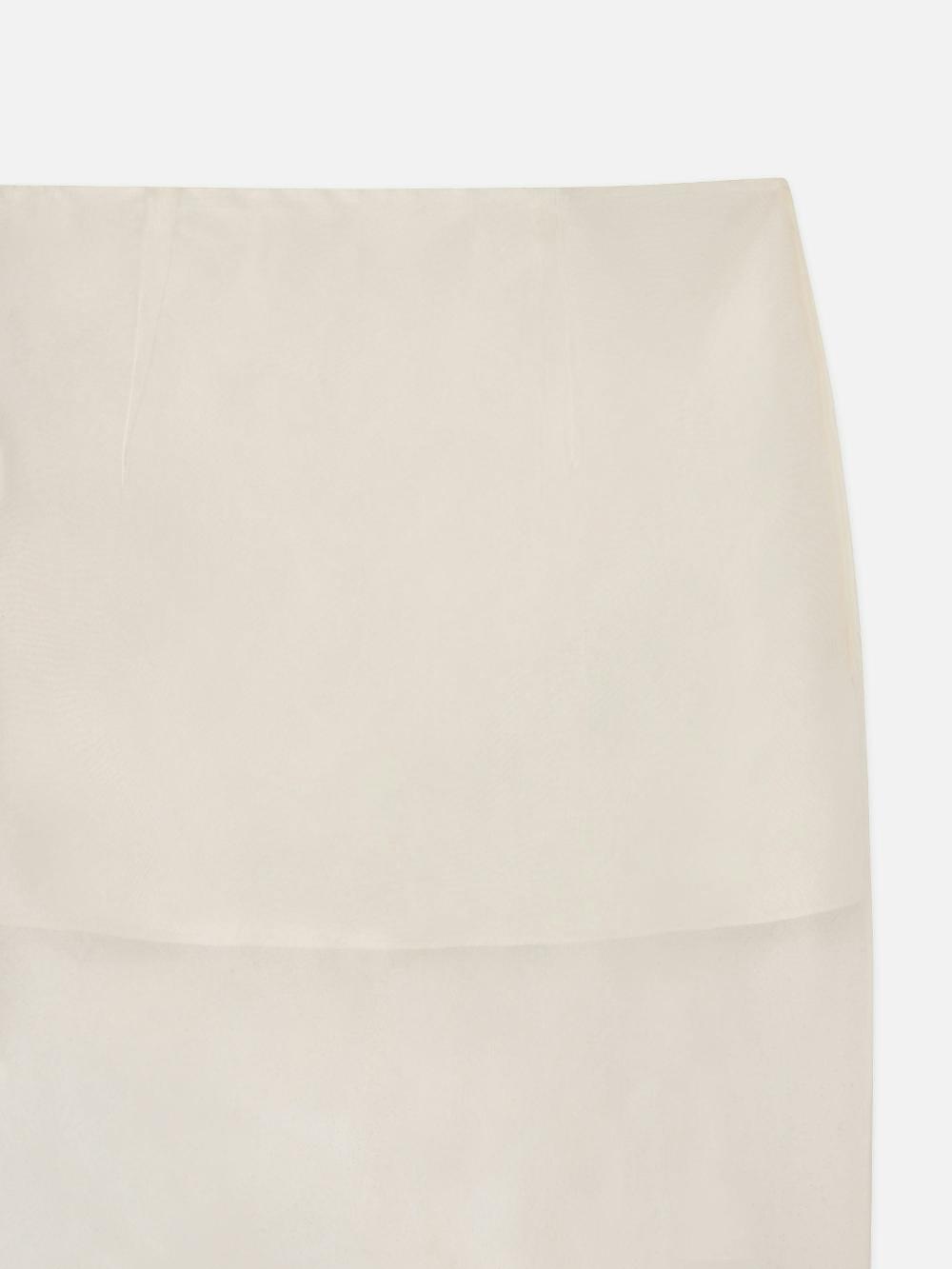 Frame The Silk Organza Skirt In Alabaster
