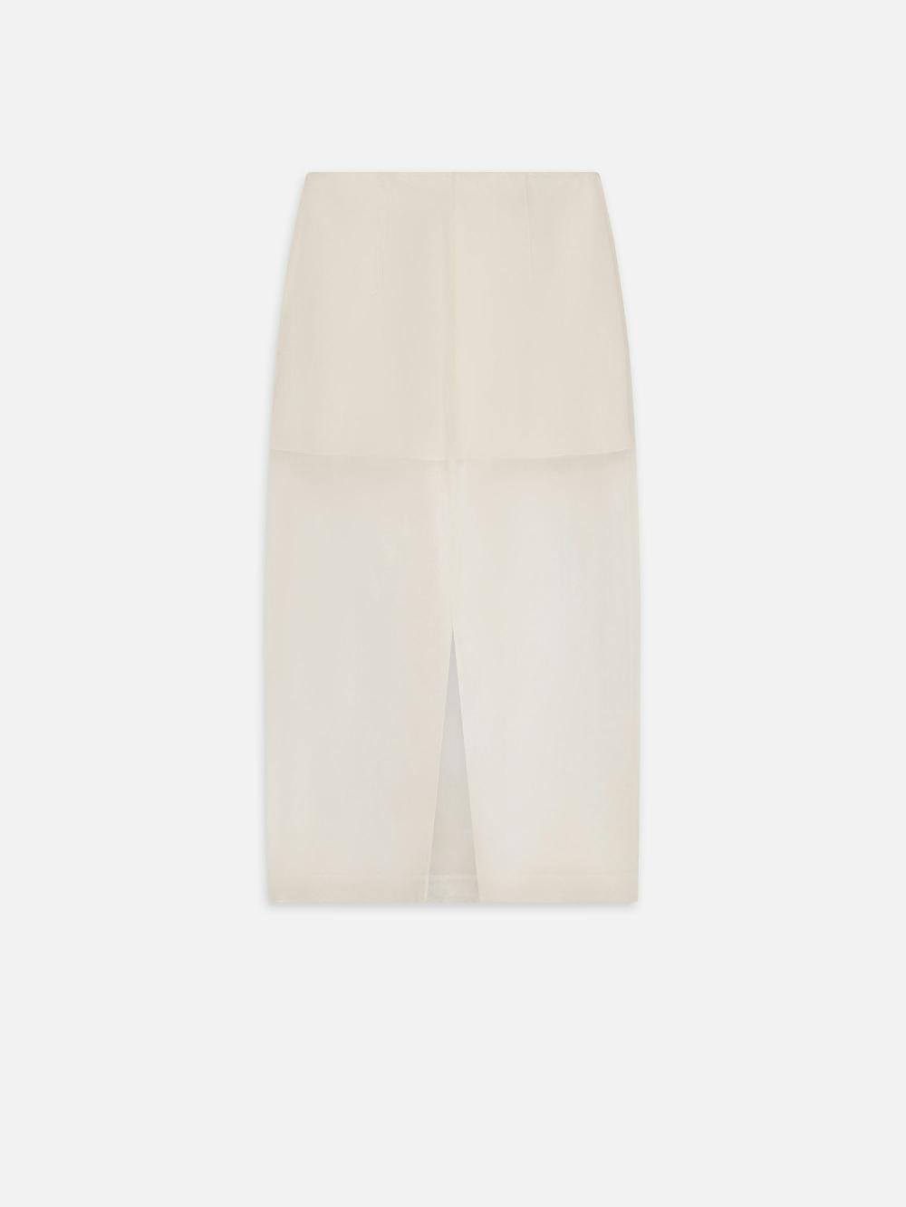 Frame The Silk Organza Skirt In Alabaster