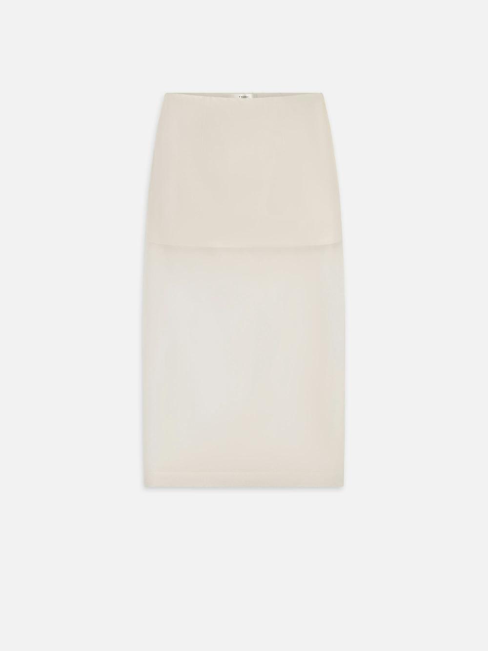 frame The Silk Organza Skirt in Alabaster