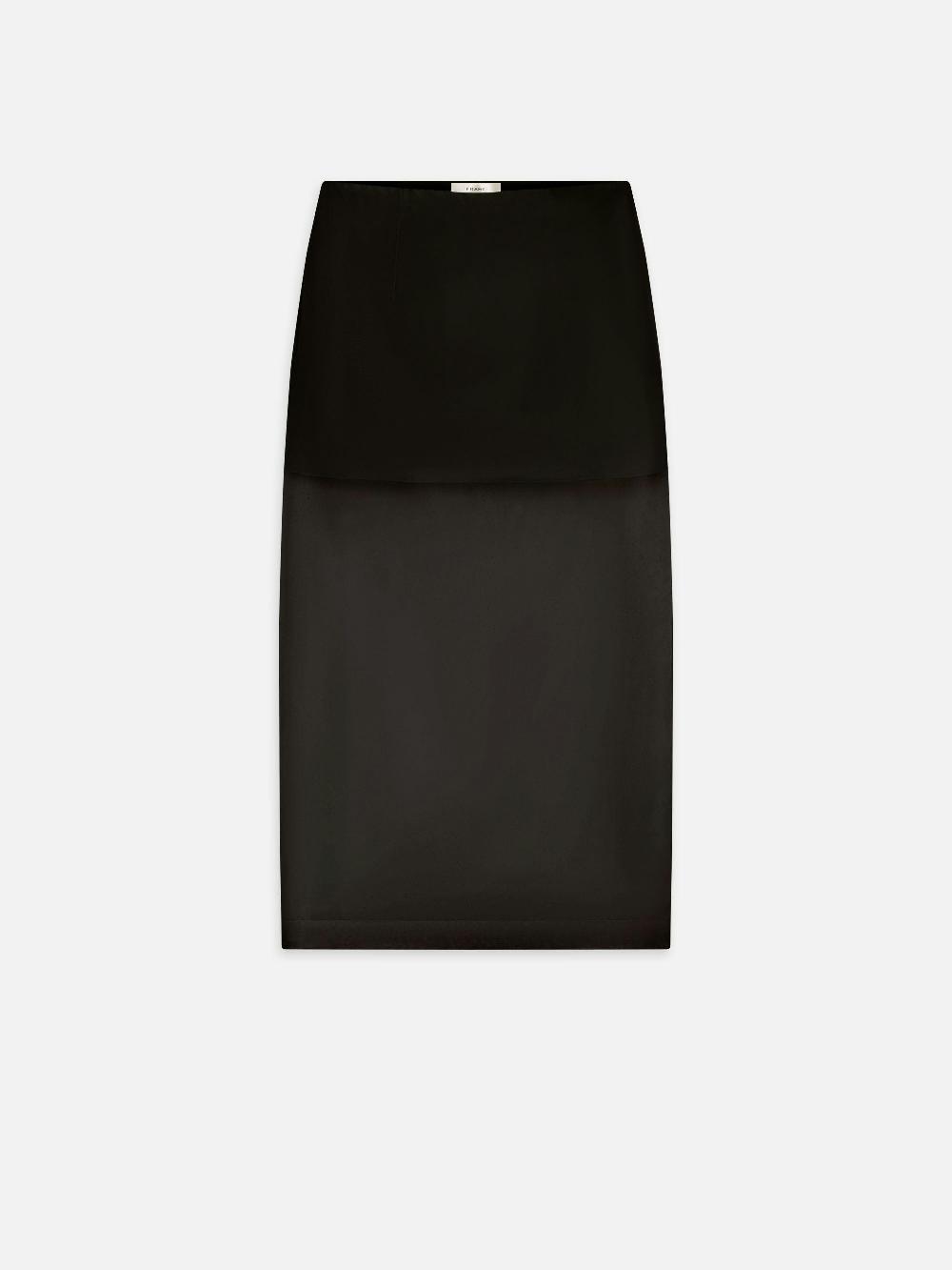 frame The Silk Organza Skirt in Black