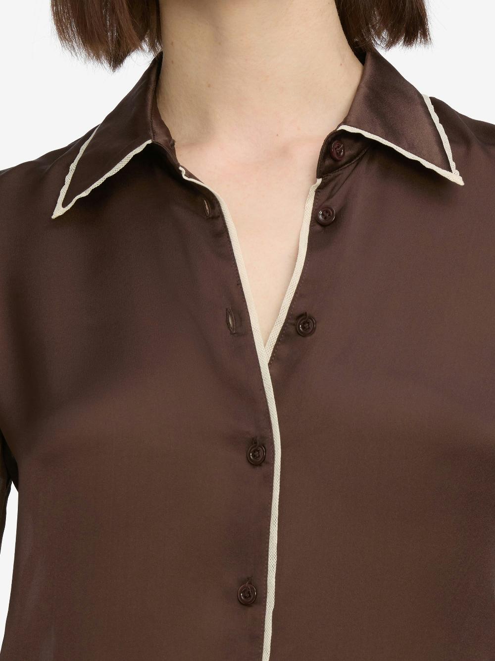 Frame The Slim Essential Shirt In Coffee Multi