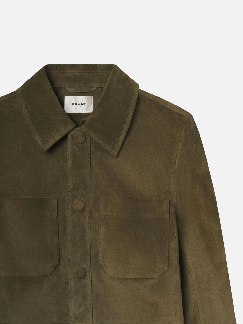 Frame The Small Suede Jacket In Cypress