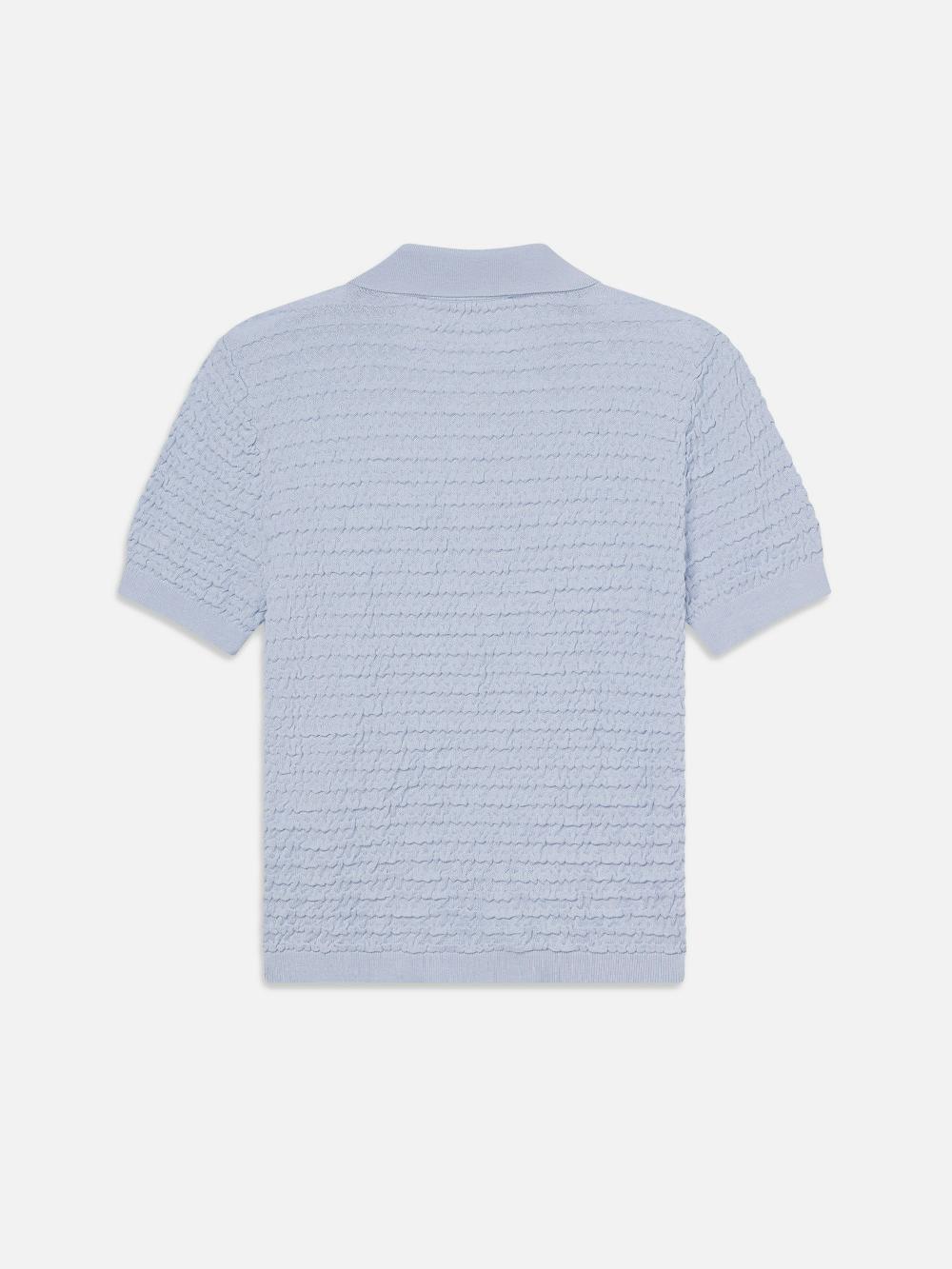 Frame The Smocked Polo In Light Chambray