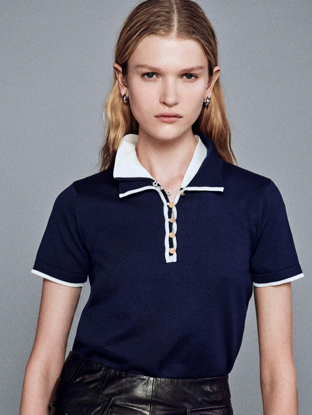 Frame The Sport Polo In Navy Multi