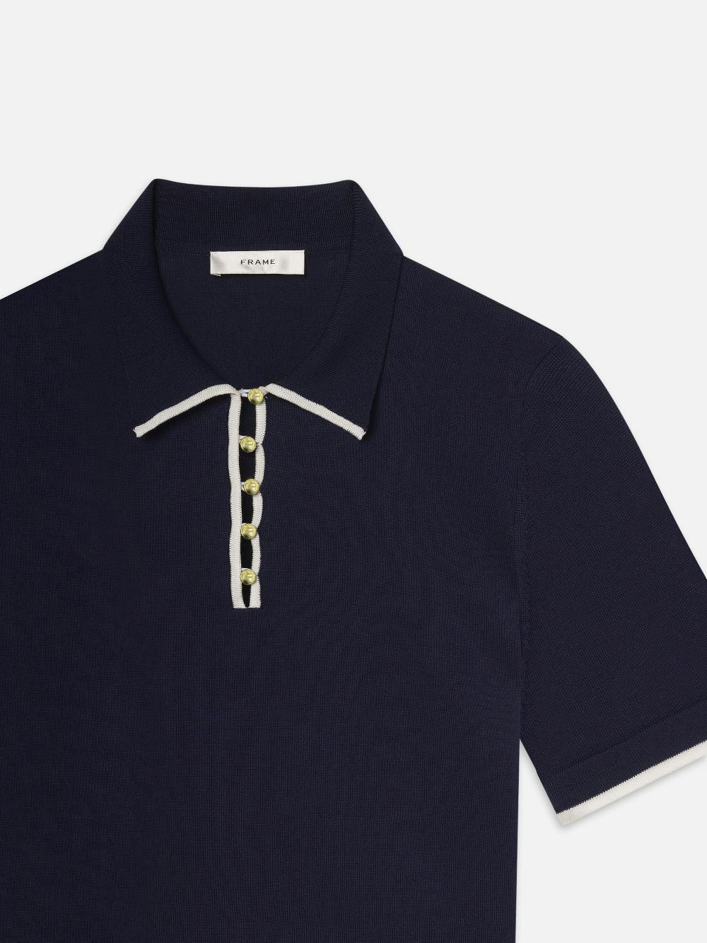 Frame The Sport Polo In Navy Multi