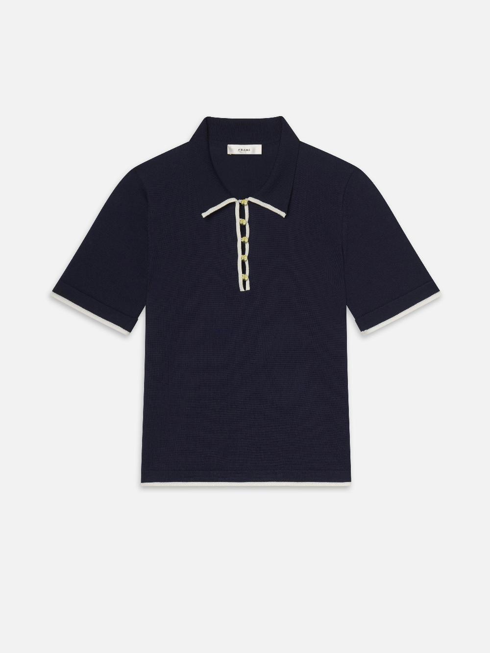 frame The Sport Polo in Navy Multi