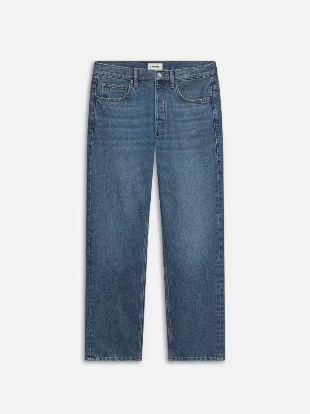 frame The Straight Jean in Blue Gold
