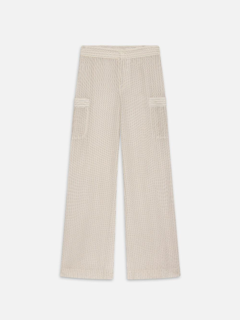 frame The Stripe Utility Pant in Cream Multi