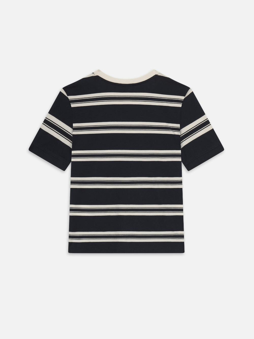 Frame The Striped Baby Tee In Navy Multi
