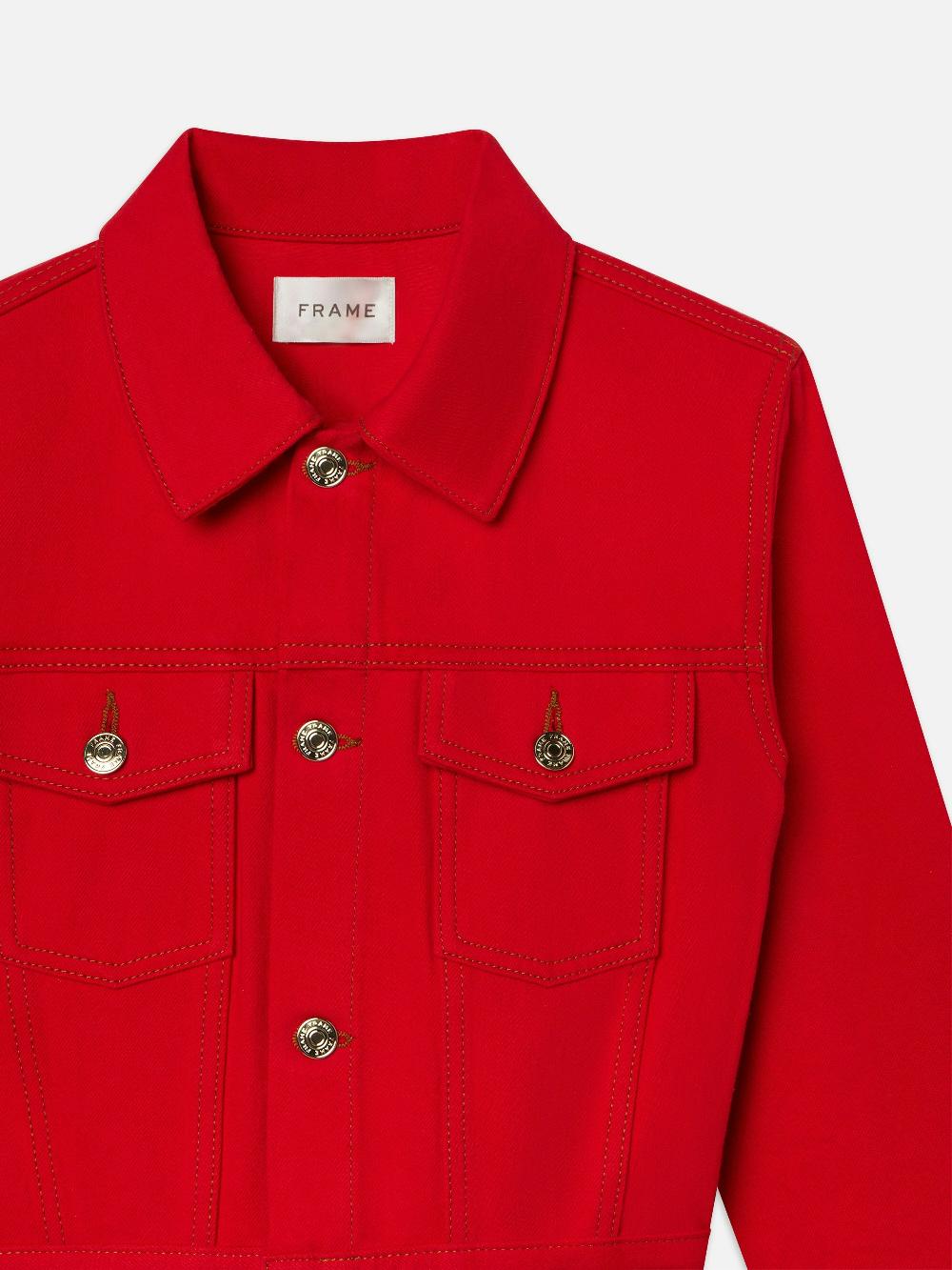 Frame The Tailored Denim Jacket In Herrera Red