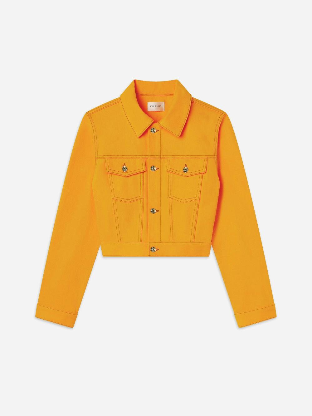 frame The Tailored Denim Jacket in Marigold