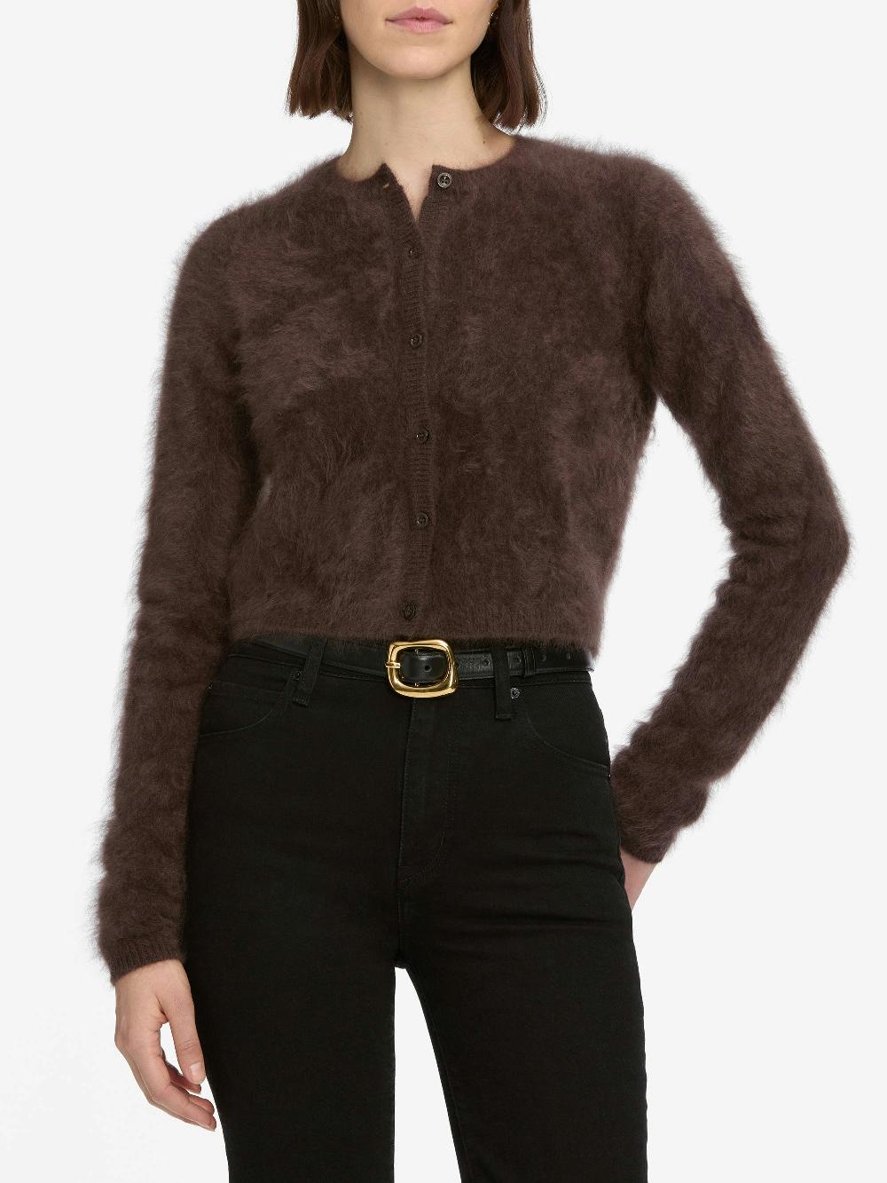 Frame The Teddy Cardi In Coffee