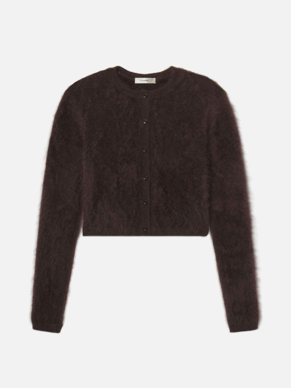 frame The Teddy Cardi in Coffee