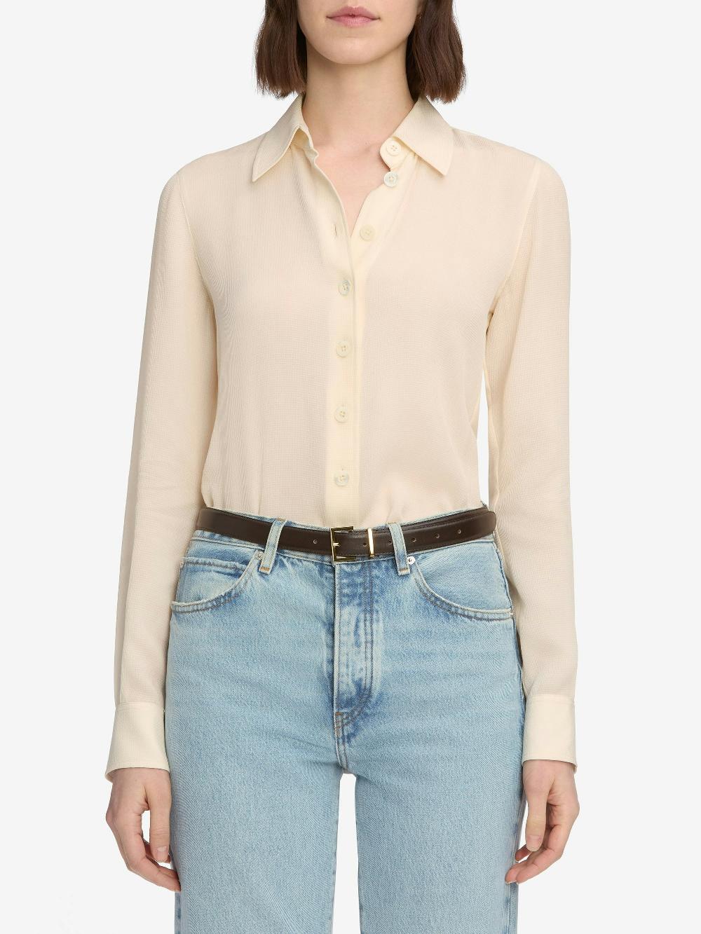 Frame The Textured Shirt In Cream
