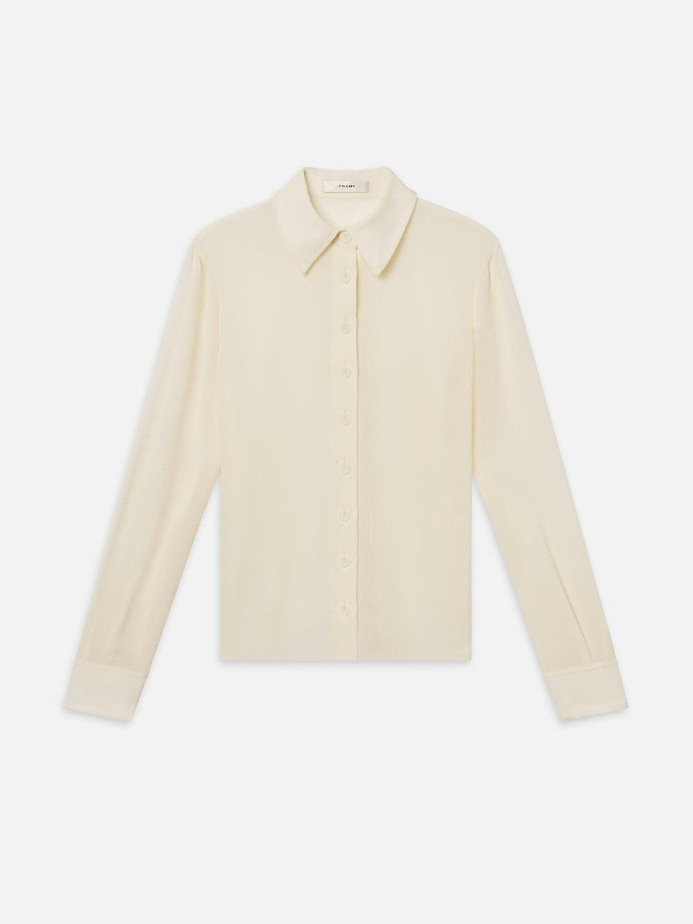 frame The Textured Shirt in Cream