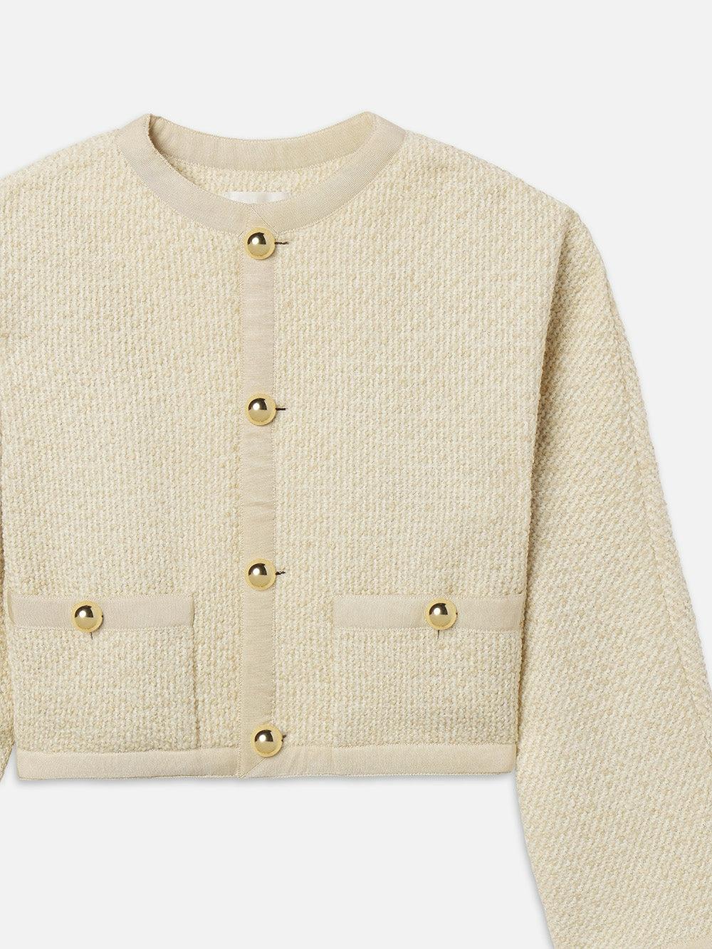 Frame The Trim Jacket In Cream Multi