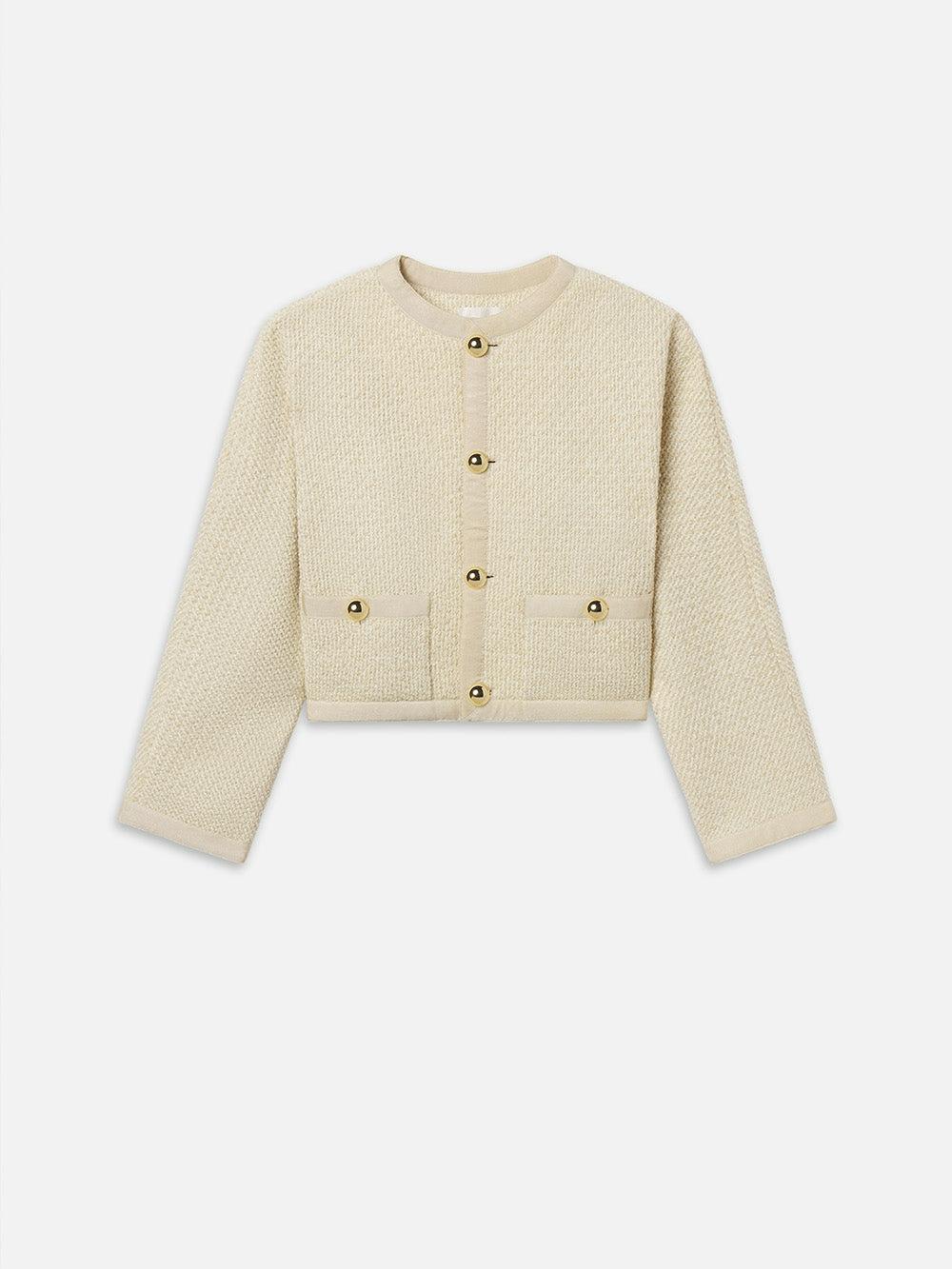 frame The Trim Jacket in Cream Multi