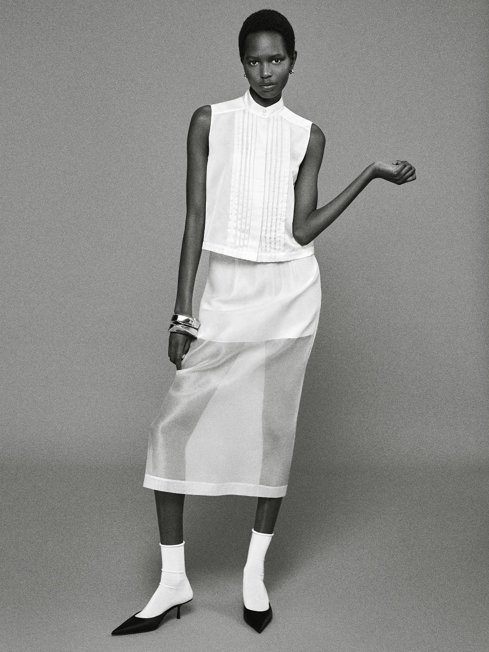 Frame The Tux Blouse In Alabaster