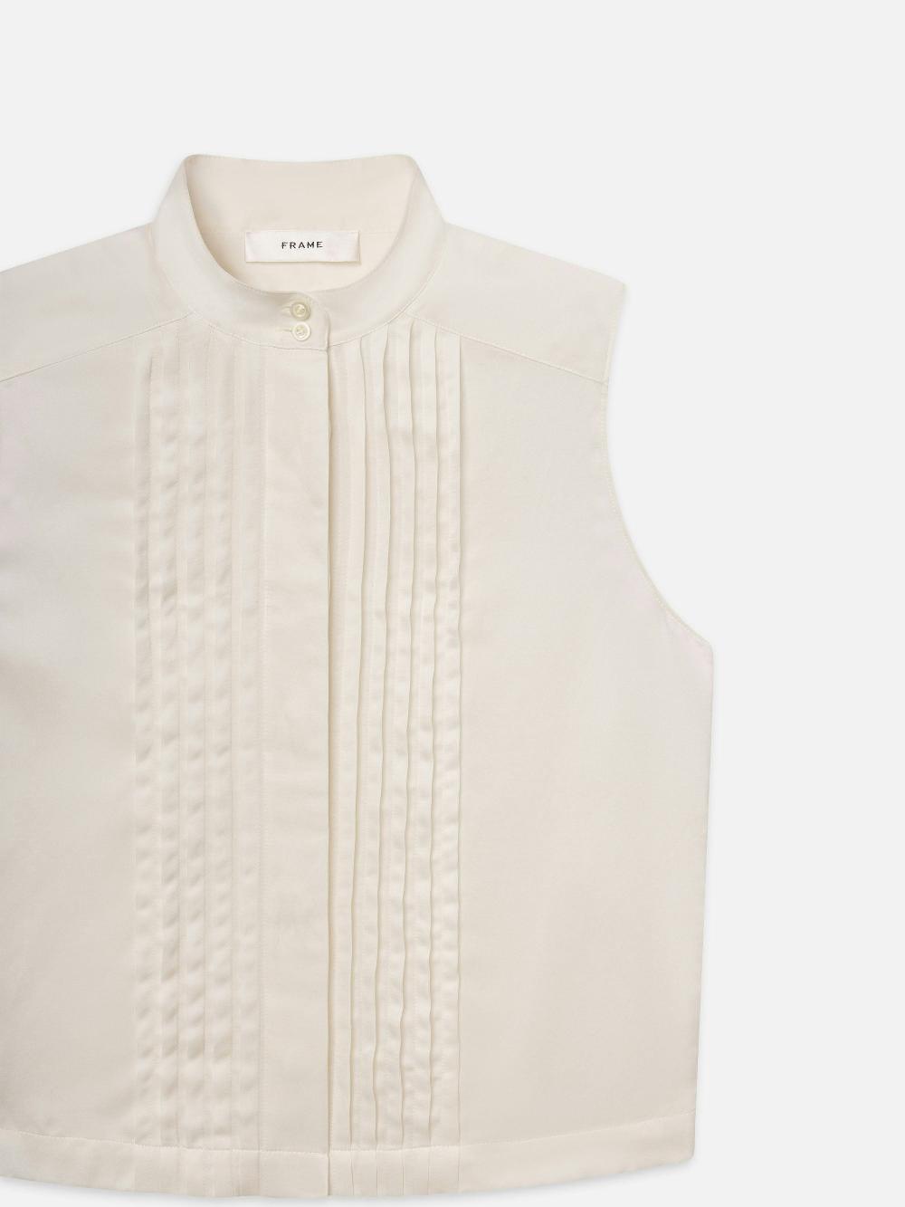 Frame The Tux Blouse In Alabaster