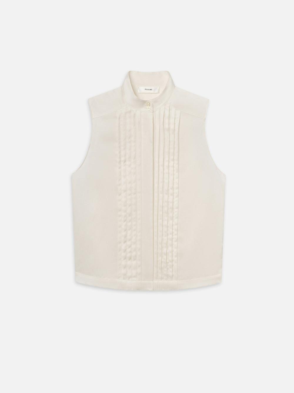 frame The Tux Blouse in Alabaster